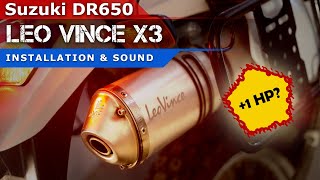 Suzuki DR650 Leo Vince X3 exhaust install and sound [upl. by Guevara280]