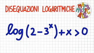 DISEQUAZIONI LOGARITMICHE 2  LE66 [upl. by Riebling]