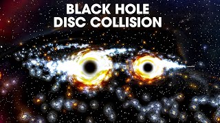 When Two Black Hole Accretion Discs Collide—INSANE  Universe Sandbox [upl. by Auqinimod789]