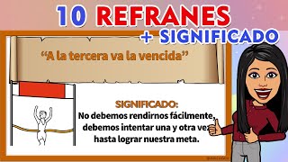 10 Ejemplos De Refranes CON SU SIGNIFICADO I Refranes  Significado [upl. by Iturk303]