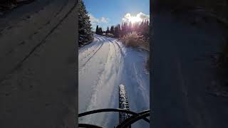 Biking in the snow snow winter mtb biking cycling nature sunset music kendricklamar travel [upl. by Bushore]