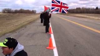 Peepeekisis First Nation protests on Highway 10 [upl. by Oflodur814]