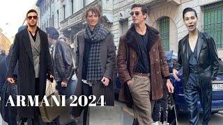 GIORGIO ARMANI MENSWEAR FALLWINTER 2024  ITALIAN STYLE AT MILAN FASHION WEEK [upl. by Herod]