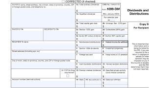 IRS Form 1099DIV walkthrough Dividends and Distributions [upl. by Lukin]