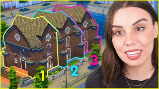 I turned this big house into 3 townhouses The Sims 4 [upl. by Zakarias]