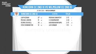 Runcorn CC 2nd XI v Wilmslow CC 2nd XI [upl. by Chui]