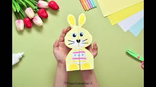 Biglietto di Pasqua il Coniglietto di Cartoncino  Tutorial 🐰 [upl. by Allerbag]