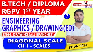 Lec 7 Diagonal Scale  Engineering Drawing ED Engineering Graphics RGPV BTechDiploma 1st Year [upl. by Nosirrag]