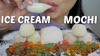 ASMR Mochi ICE CREAM with Fresh Mango Mocha and Popping BOBA Soft Relaxing Food Sounds  NE [upl. by Walley]