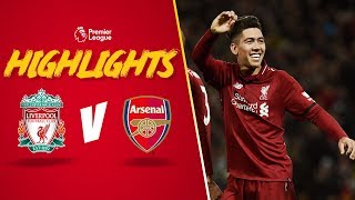 Firmino scores no look goal  Liverpool 51 Arsenal  Highlights [upl. by Edbert]