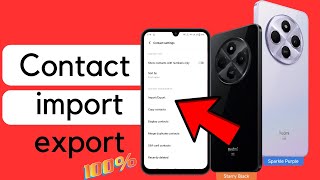 Redmi A4 Me Contact show kaise karenHow To Show Sim Card Contact In Redmi A4Contact import export [upl. by Faun838]