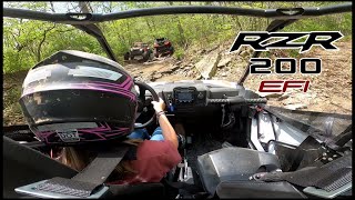 Testing the New Polaris RZR 200 EFI  Trail Riding at Ray Rocks Offroad Resort Kids Youth SXS UTV [upl. by Nauwtna]