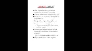 Orphan drugs 📝 trending mbbslife viralshorts pharmacology medicalconcepts28 [upl. by Llenyl249]