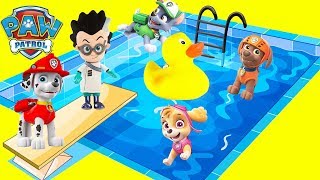 Paw Patrol Waterslide Toy Compilation with Rubber Ducky Kiki PJ Masks [upl. by Nyad]