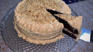 Chocolate Coffe Cake Recipe ☕️ with coffe buttercream [upl. by Ahsie]