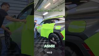 Wrapping this Hyundai Tucson in supergloss Acid Green asmr asmrsounds wrap carwrap [upl. by Laroy]