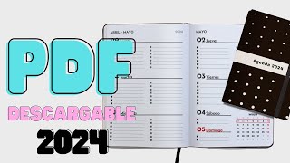 Agenda 2024 para Imprimir Plantilla en PDF barata y completa Como hacerla y encuadernacion fácil [upl. by Anib]