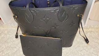 LOUIS VUITTON MONOGRAM EMPREINTE NEVERFULL MM BLACK PART 2 UNBOXING [upl. by Kirkwood]