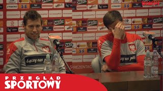 Szczęsny i Krychowiak wkręcają dziennikarzy na konferencji [upl. by Enilehcim238]