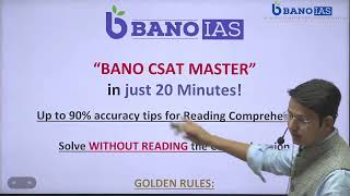 Part 1 CSAT Tricks Solve UPSC CSAT Comprehension questions without reading passage  8527366376 [upl. by Ihc]