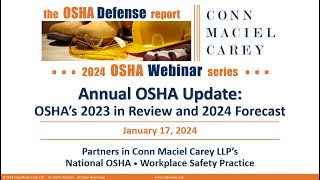 Annual OSHA Update OSHAs 2023 in Review and 2024 Forecast [upl. by Pax]