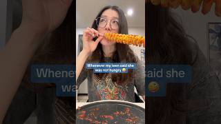 When my teen said she was not hungry 😳funnyvideo relatable comedy mom [upl. by Thurlough516]