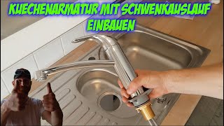 Küchenarmatur einbauen  Hansgrohe Focus mit Schwenkauslauf und Einhebelmischer  Hochdruck [upl. by Hope441]