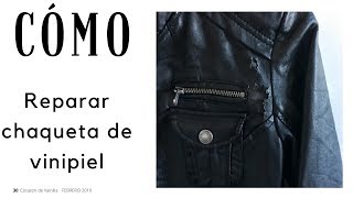 Como arreglar una chaqueta de cuero sintetico  MUY FÁCIL DIY [upl. by Naej]