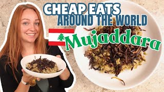 Cheap Eats Around The World Making and Trying Mujaddara Lebanese Lentils amp Rice [upl. by Eliathas]