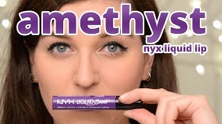 NYX Liquid Suede Cream Lipstick in Amethyst Review amp Demo  CORRIE V [upl. by Suiraj436]