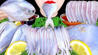 ASMR 병어회 CRUNCHY SOUND RAW BUTTER FISH ONION SEA GRAPES KOREAN SEAFOOD EATING SOUNDS MUKBANG 먹방 [upl. by Aneej]