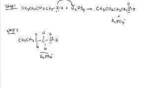 dehydration of 1butanol to 1butene using H3PO4 [upl. by Pinsky]