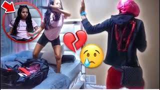 I’M LEAVING YOU PRANK ON MY CRAZY GIRLFRIEND 💔😢 [upl. by Amihc380]