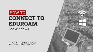 Connect your Windows device to eduroam at UNLV [upl. by Septima476]