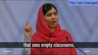 Malala Yousafzai Inspirational speech [upl. by Frohne389]