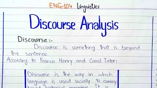 Discourse Analysis ENG104 linguistics 2ndsemester PU [upl. by Gervais]