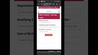 How to download ts eamcet hall ticket 2024  ts eamcet hall ticket released [upl. by Aneleh933]