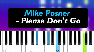 Mike Posner  Please Dont Go Piano Tutorial [upl. by Hevak561]