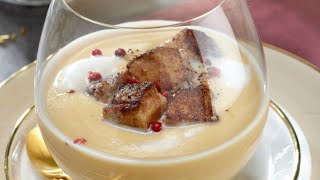 Recette  Velouté de topinambours au foie gras [upl. by Anaejer]