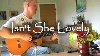 Isnt She Lovely  Stevie Wonder  fingerstyle guitar with tabs [upl. by Susejedesoj]