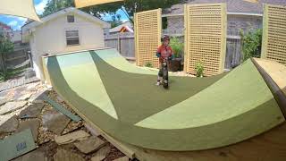 3 foot and 4 foot half pipes in the same back yard Coping repair gator skins ramp surface [upl. by Fonsie]