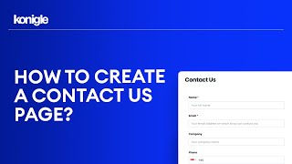 How to create a Contact Us page on Konigle [upl. by Youngman]