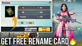 HOW TO GET FREE RENAME CARD IN PUBG  BGMI 100  WORKING AND LEGAL METHODS [upl. by Couture]