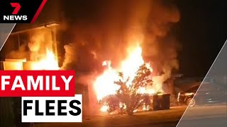 Macquarie Fields family escapes burning home thanks to new smoke alarms  7 News Australia [upl. by Ymmot193]