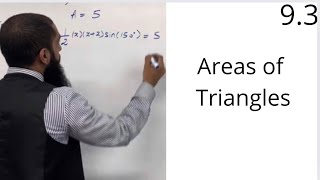 Edexcel AS Level Maths 93 Areas of Triangles [upl. by Garik]