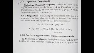 second sem chemistry organozinc compounds [upl. by Cut942]