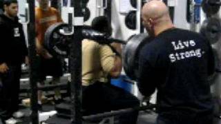 DeFrancosGymcom  Rutgersbound linebacker Steve Beauharnais safety bar squats 455 X 2 [upl. by Dawna]