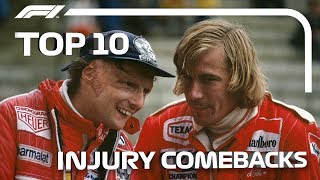 Top 10 Injury Comebacks in F1 [upl. by Naruq89]