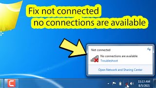 Not connected no connections are available windows 7 laptop [upl. by Neenahs]