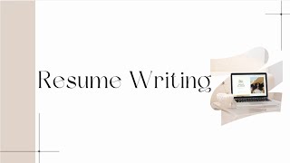 Resume Writing amp Cover Letter [upl. by Gasparo770]